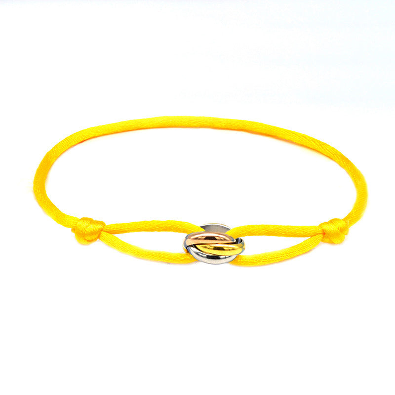 3 Metal Buckle Adjustable Rope Bracelet