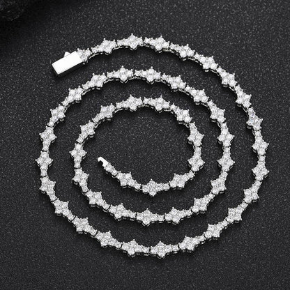 Zircon Flower Shaped Tennis Chain