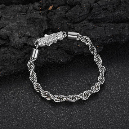 Iced Out Rope Bracelet
