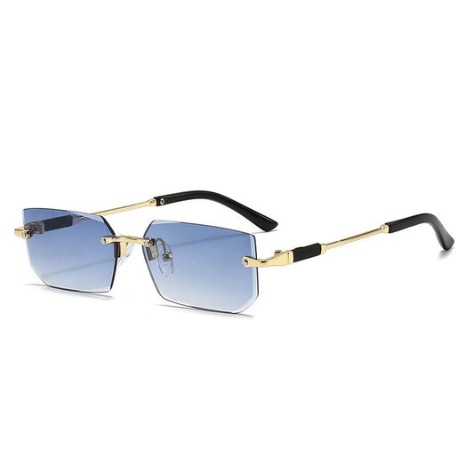 Rectangular Rimless Shade Sunglasses