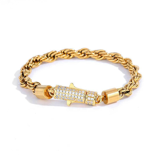 Iced Out Rope Bracelet