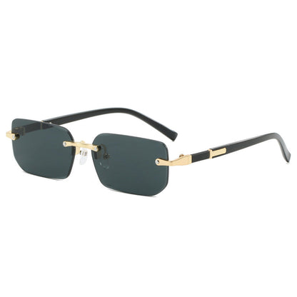 Cut Edge Square Rimless Sunglasses
