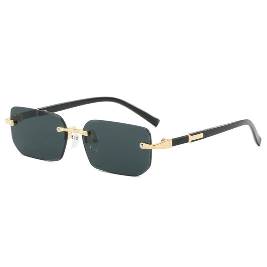 Cut Edge Square Rimless Sunglasses