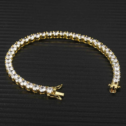 Round Cut Iced Out Tennis Bracelet
