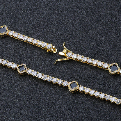 Iced Out Four Leaf Clover Tennis Chain