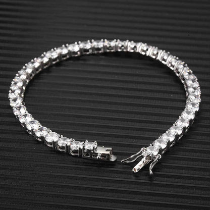 Round Cut Iced Out Tennis Bracelet