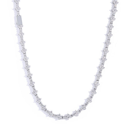 Zircon Flower Shaped Tennis Chain