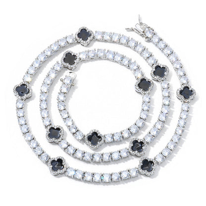 Iced Out Four Leaf Clover Tennis Chain