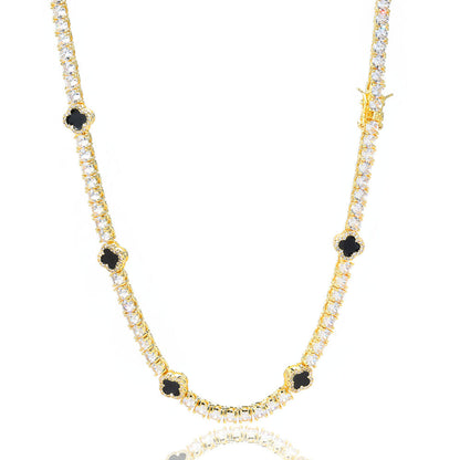 Iced Out Four Leaf Clover Tennis Chain