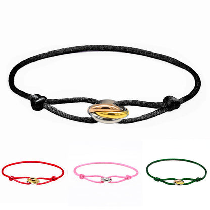 3 Metal Buckle Adjustable Rope Bracelet