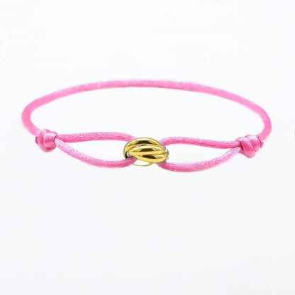 3 Metal Buckle Adjustable Rope Bracelet