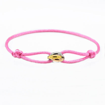 3 Metal Buckle Adjustable Rope Bracelet