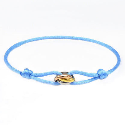 3 Metal Buckle Adjustable Rope Bracelet