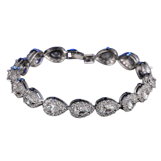 Silver Teardrop Shape Bracelet