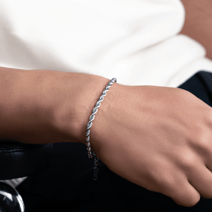 Rope Bracelet (Silver) 4MM